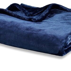 Berkshire Blanket Classic VelvetLoft® Solid Throw Blanket, Dress Blues, 50x60